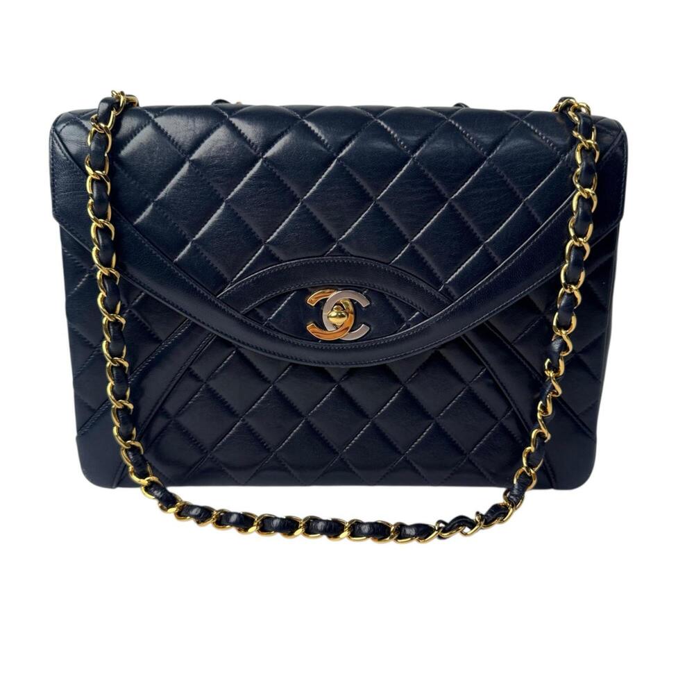 Chanel Matelassé Paris Limited Edition Coco Mark Chain Shoulder Bag, Navy, Se...